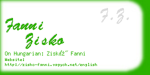 fanni zisko business card